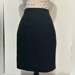 Brooks Brothers 100% Wool Lining Classic Black Pencil Skirt